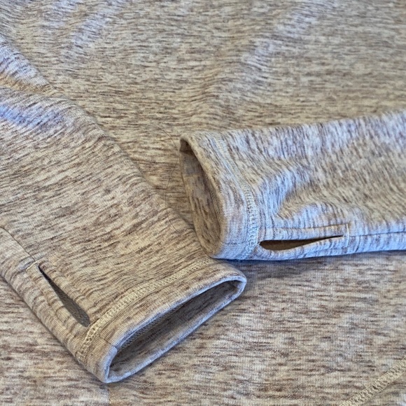 Athleta COZY KARMA Rose Gold Heather Quarter Zip Asymmetrical Sweatshirt XS - Picture 5 of 6